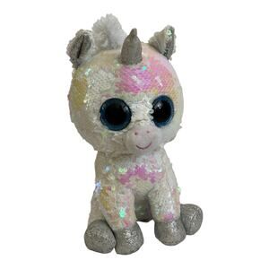 Ty Beanie Boo Flippables Diamond Unicorn Plush Flippy Sequin Stuffed Animal